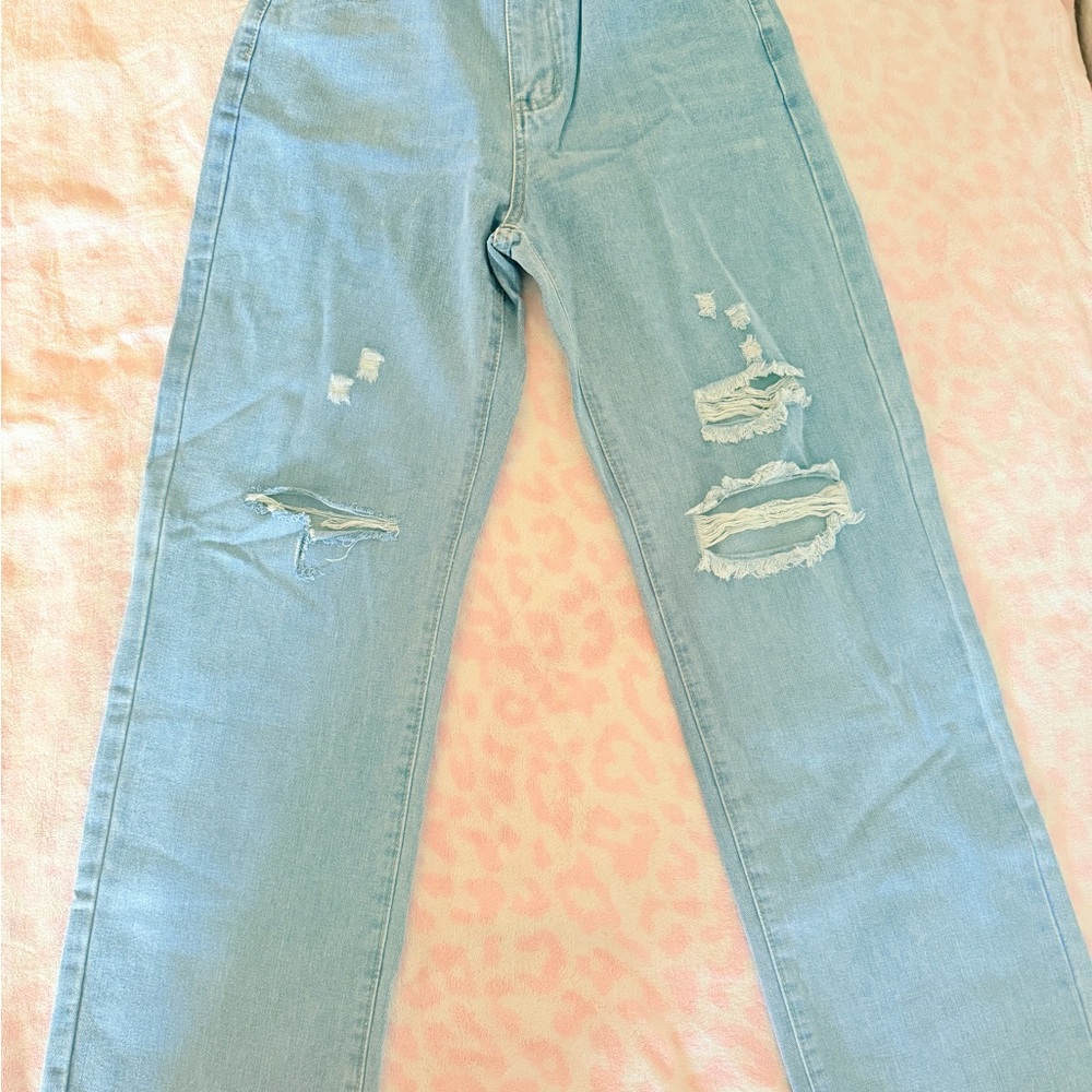 Light Blue Distressed Women's Jeans